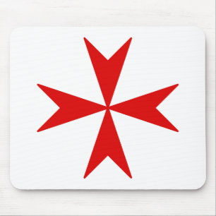 Alfombrilla De Ratón Cruz De Malta (rojo)