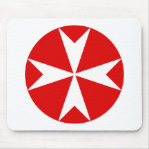 Cruz de Malta v2 (blanco sobre rojo)