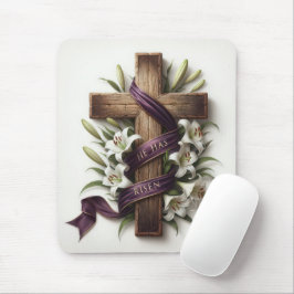 Alfombrilla De Ratón Cruz de Pascua y Cinta Púrpura