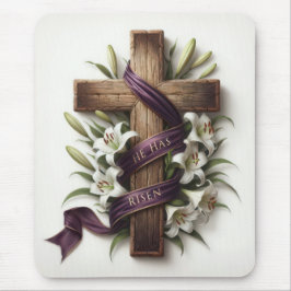 Alfombrilla De Ratón Cruz de Pascua y Cinta Púrpura