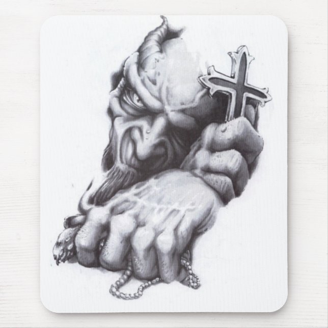 Alfombrilla De Ratón cruz del demonio (Frente)