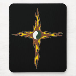Alfombrilla De Ratón Cruz del fuego de Yin Yang