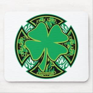 Alfombrilla De Ratón Cruz irlandesa del trébol