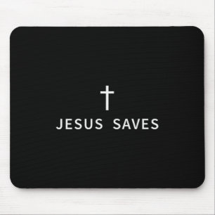 Alfombrilla De Ratón Cruz minimalista cristiana Jesús salva modo religi