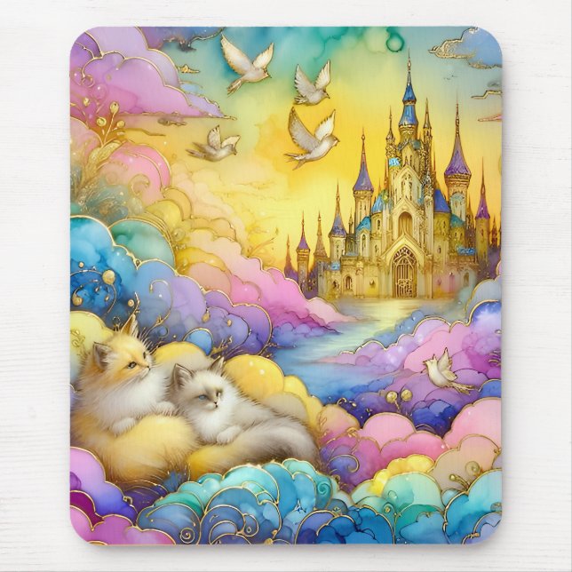 Alfombrilla De Ratón ~Crystal Castle Cloutens Kittens ~ Mousepad (Frente)
