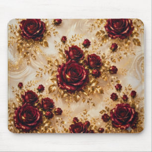 Alfombrilla de ratón cuadrada de rosas rojas borgo