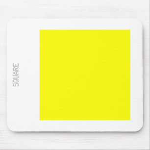 Alfombrilla De Ratón Cuadrado - Amarillo sobre blanco