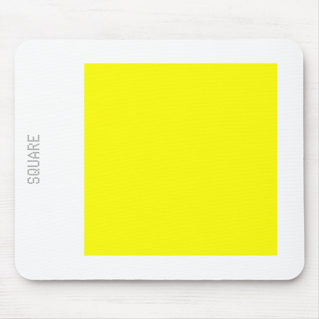Alfombrilla De Ratón Cuadrado - Amarillo sobre blanco (Frente)