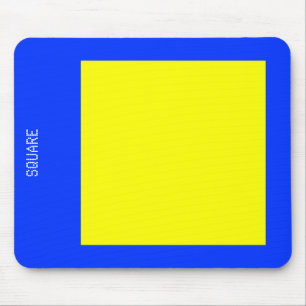 Alfombrilla De Ratón Cuadrado - Amarillo y azul