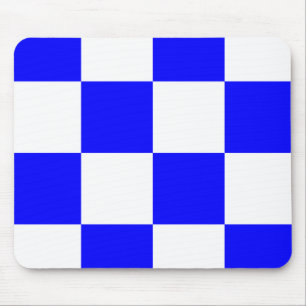 Alfombrilla De Ratón Cuadrado de cuadros blancos y azules de NOVIEMBRE
