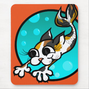 ALFOMBRILLA DE RATÓN CUADRADO PERSONALIZADO CAT MERMAID MOUSE PAD