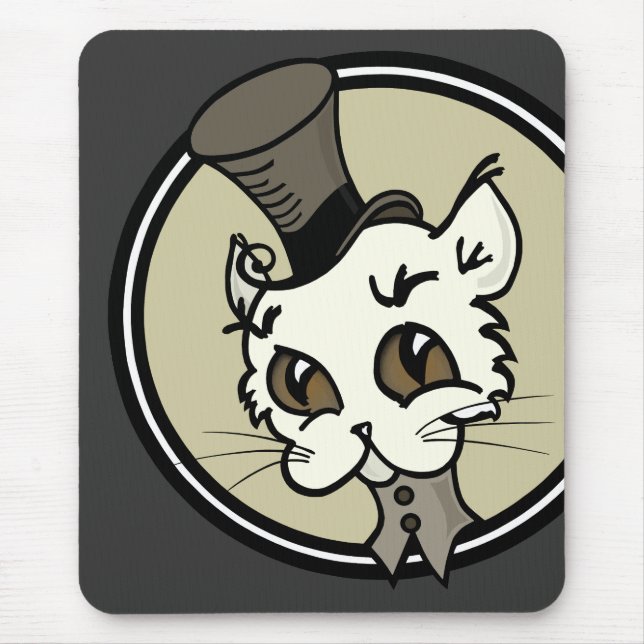 ALFOMBRILLA DE RATÓN CUADRADO VINTAJE ESTILO KITTY MOUSE CAT PAD (Frente)