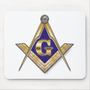 Alfombrilla De Ratón Cuadrado y compases azules discretos
