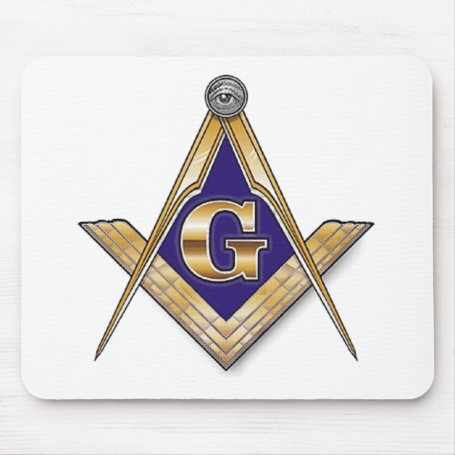 Alfombrilla De Ratón Cuadrado y compases azules discretos (Frente)