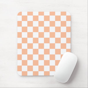 Alfombrilla De Ratón Cuadrados a cuadros melocotón naranja blanco geomé