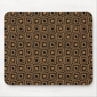 Alfombrilla De Ratón Cuadrados retro - Marrón en negro