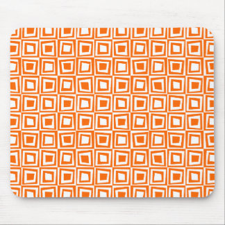 Alfombrilla De Ratón Cuadrados retro - Naranja en blanco