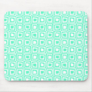 Alfombrilla De Ratón Cuadrados retro - Turquesa en blanco