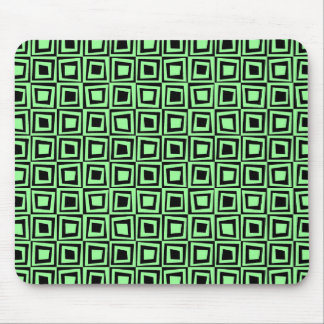 Alfombrilla De Ratón Cuadrados retro - Verde de menta sobre negro