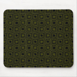 Alfombrilla De Ratón Cuadrados retro - Verde turbio sobre negro