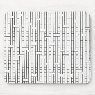 Alfombrilla De Ratón Cuadrícula industrial chic negro y blanco geométri