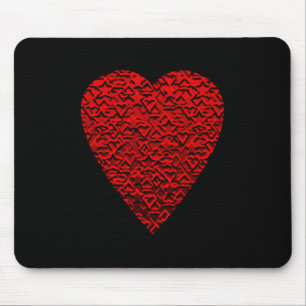 Alfombrilla De Ratón Cuadro rojo brillante del corazón