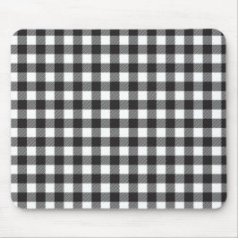 Alfombrilla De Ratón Cuadros de Búfalo en Blanco y Negro