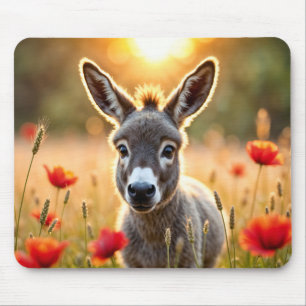 Alfombrilla De Ratón Cuadros de burro rojos adorables arte animal
