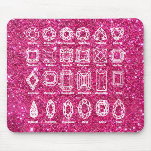 Alfombrilla De Ratón Cuadros de diamantes_Purpurina_rosa