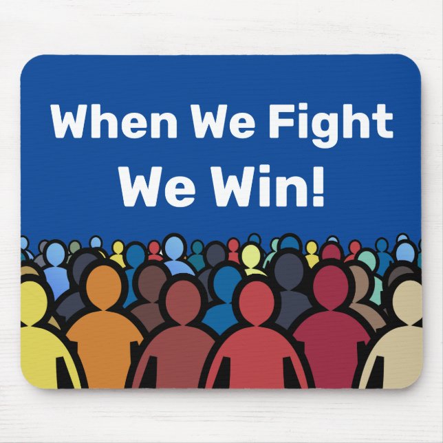 Alfombrilla De Ratón Cuando Peleamos Ganamos Harris Walz (Frente)