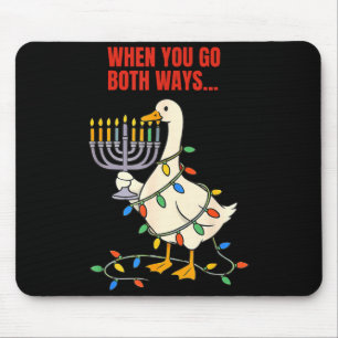 Alfombrilla De Ratón Cuando Vas en Ambos Sentidos Ganso Navidad Hanukka
