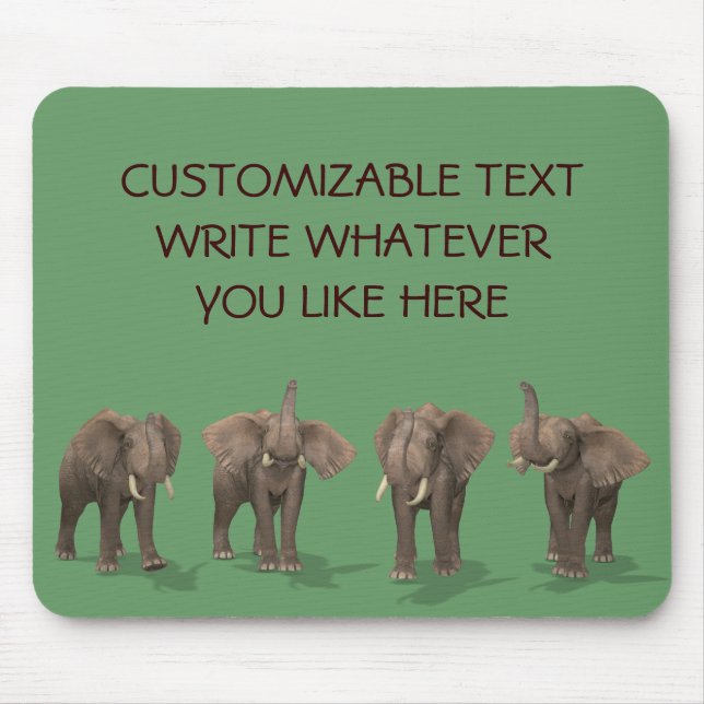 Alfombrilla De Ratón Cuarteto de Elefantes (Frente)