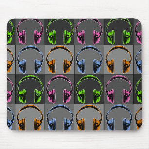 Alfombrilla De Ratón Cuatro auriculares Pop Art
