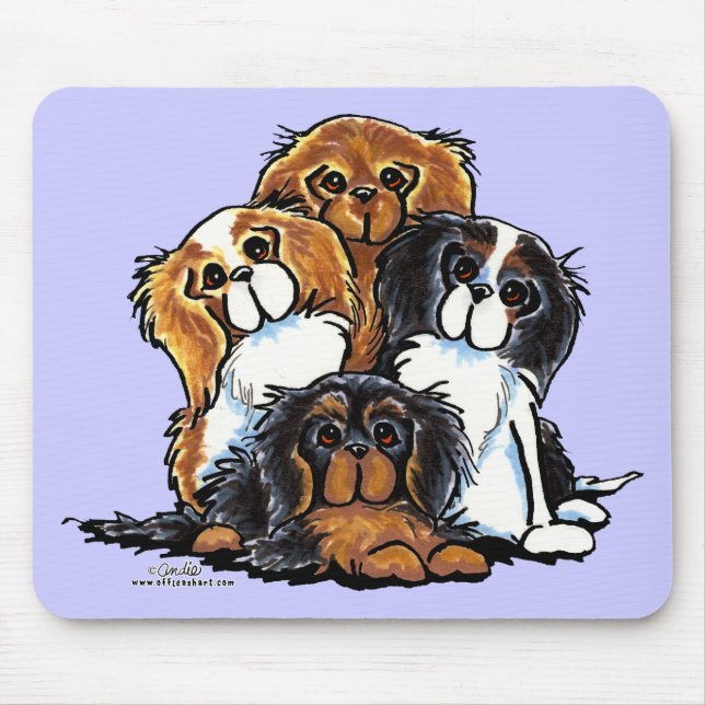 Alfombrilla De Ratón Cuatro Caballeros Rey Charles Spaniels (Frente)