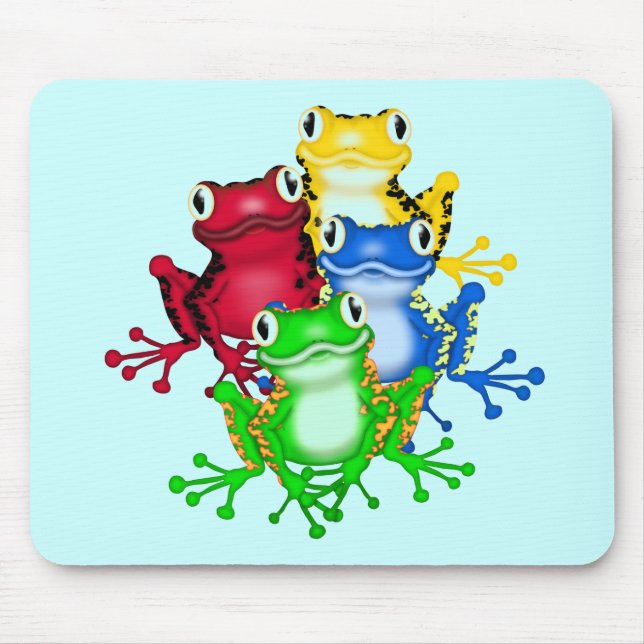 Alfombrilla De Ratón Cuatro camisetas y regalos de las ranas (Frente)