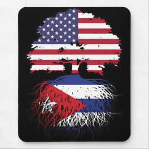 Alfombrilla De Ratón Cuba Bandera de raíces cubanoamericanas de los Est