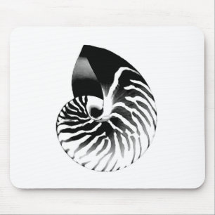 Alfombrilla De Ratón Cubierta de Nautilus - negro, gris y blanco