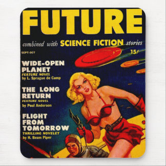 Alfombrilla De Ratón Cubierta del Chica espacial Sci-Fi Paperback de pu