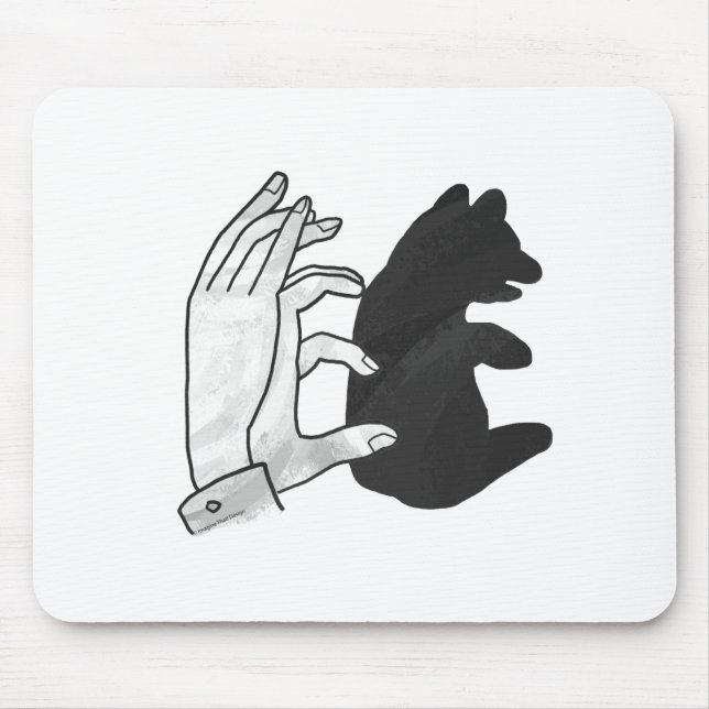 Alfombrilla De Ratón Cubo de oso de silueta manual (Frente)