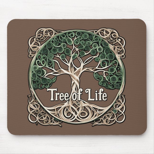 Alfombrilla De Ratón Cuchillo de papel de árbol de vida (Frente)