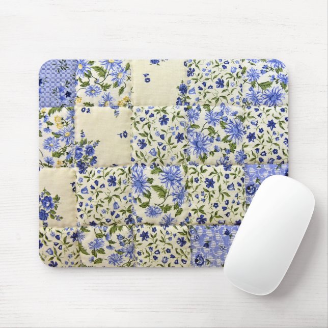 Alfombrilla De Ratón Cuchillo floral azul (Con ratón)