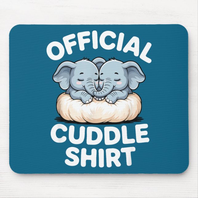 Alfombrilla De Ratón Cuddle Shirt Cute Baby Elephant Snuggle  (Frente)