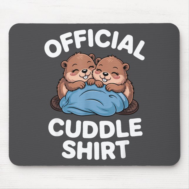 Alfombrilla De Ratón Cuddle Shirt Cute Beavers Snuggling  (Frente)