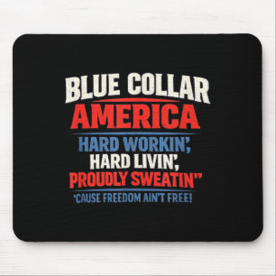 Alfombrilla De Ratón Cuello Azul América Bisonrel Patriótico 4
