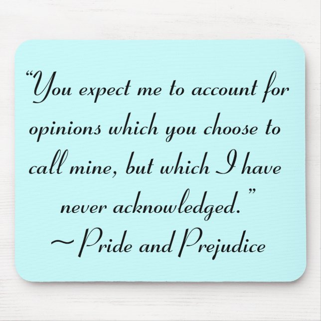 Alfombrilla De Ratón Cuenta de Opiniones Cita de Jane Austen (Frente)