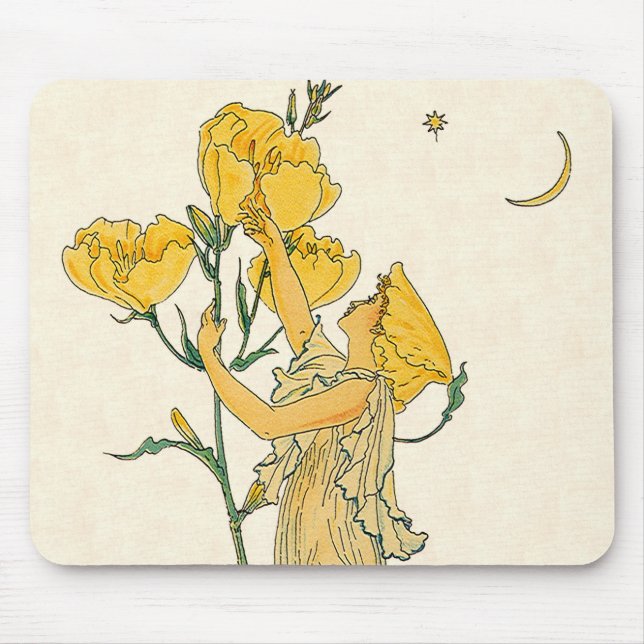 Alfombrilla De Ratón Cuento de Hadas Antiguo, Primula, Walter Crane (Frente)