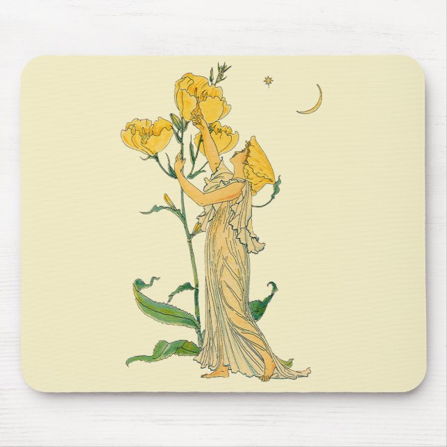 Alfombrilla De Ratón Cuento de Hadas Antiguo, Primula, Walter Crane (Frente)