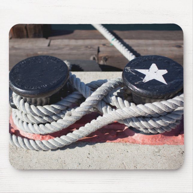 Alfombrilla De Ratón Cuerda atada a dos bolardos (Frente)