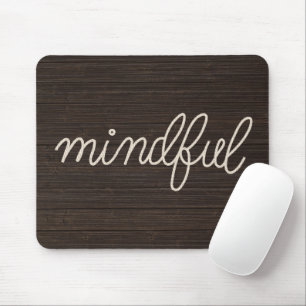 Alfombrilla De Ratón Cuerda MINDFUL sobre madera oscura