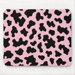 Alfombrilla De Ratón Cuero de Vaca Estampado Black & Pink